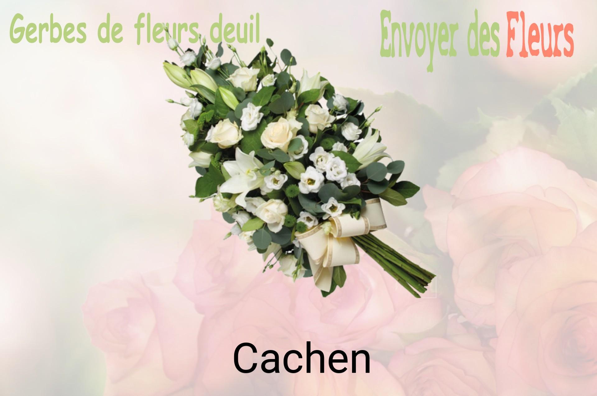 Gerbe de fleurs de deuil livrée à Cachen